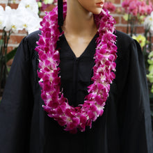 Load image into Gallery viewer, Purple Dendrobium Orchid Double Leis