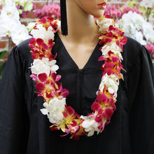 Load image into Gallery viewer, White & Tinted Yellow Dendrobium Sonia Orchids Double Leis