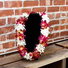 Load image into Gallery viewer, White & Tinted Yellow Dendrobium Sonia Orchids Double Leis